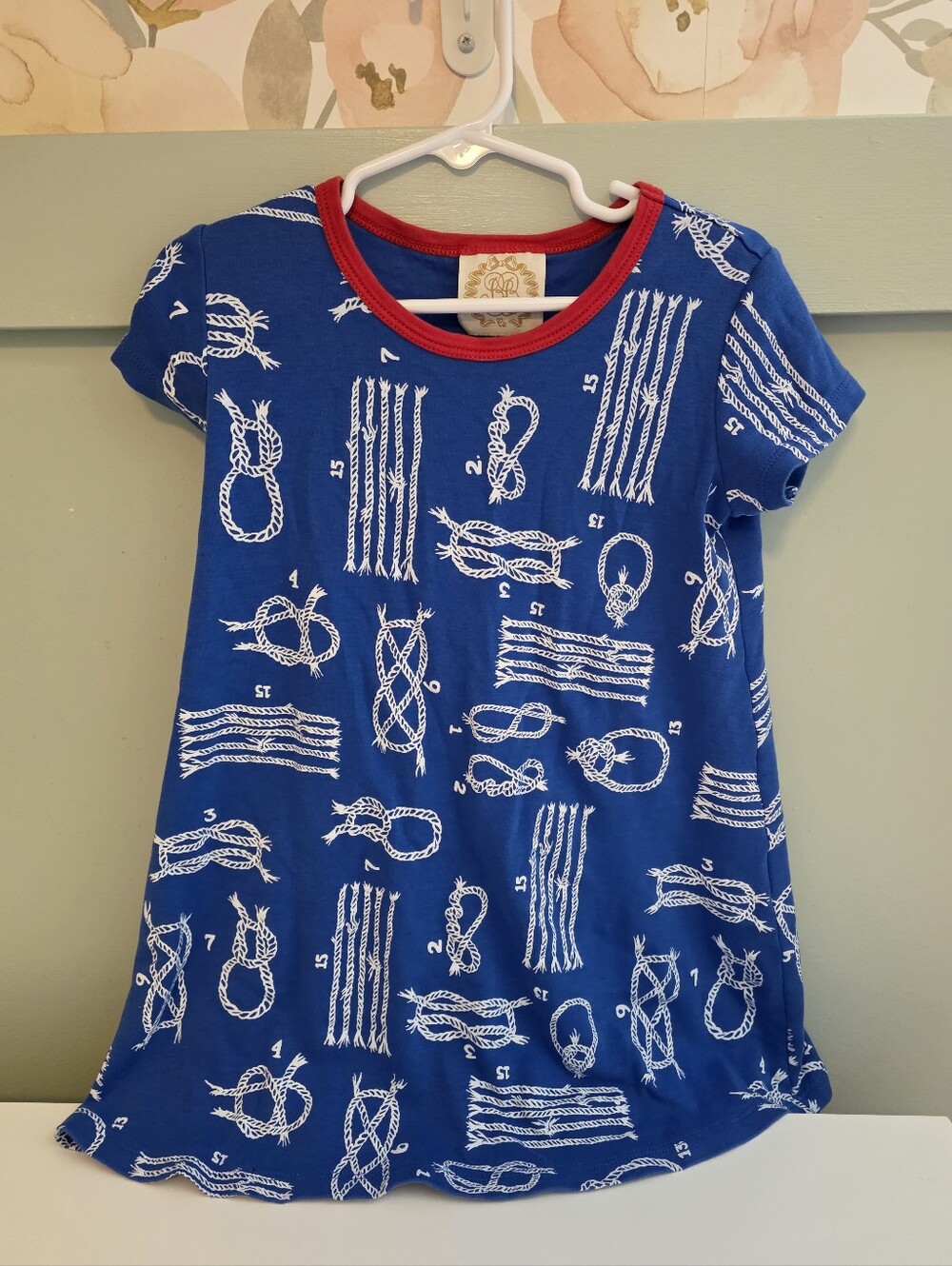 *FLASH SALE* The Beaufort Bonnet Company Blue Dress White Rope Print M 5 Or 5t